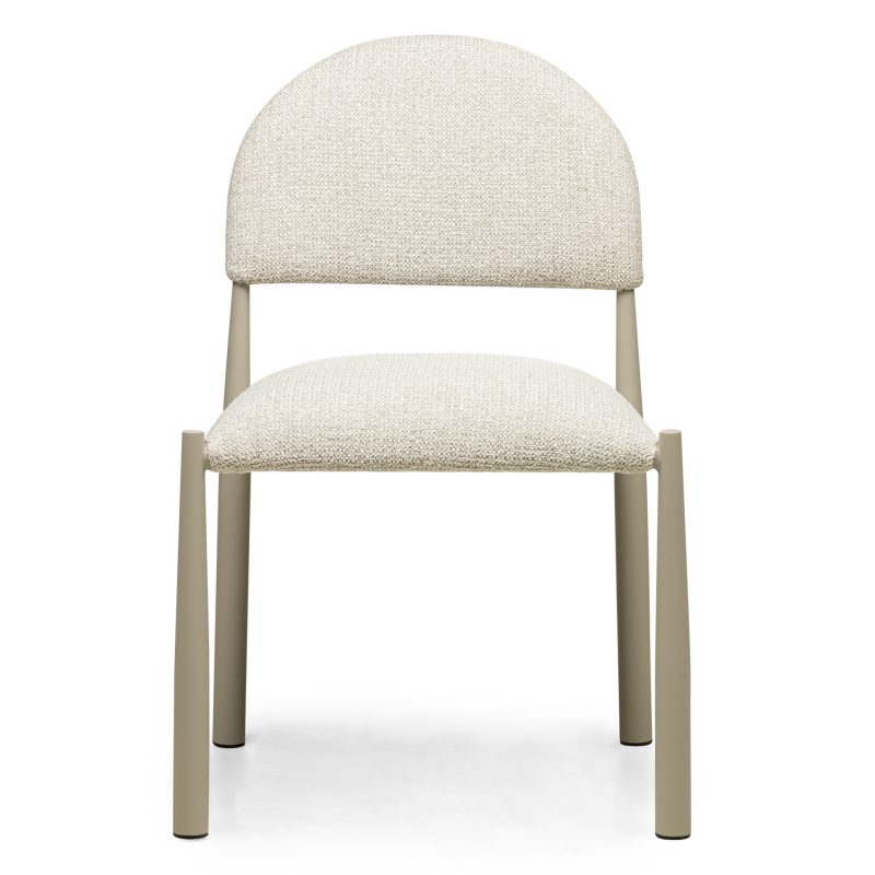 Maze Spisestol Beige-Grå – 53 × 54,5 × 81 cm | Polstret sete