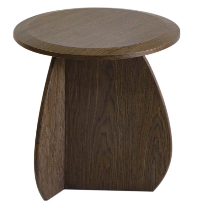 Noku Sidebord Ø50 cm – Mørk Valnøtt Finér
